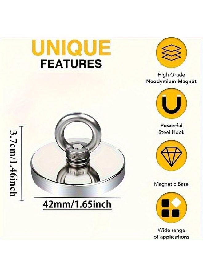 مغناطيس صيد ثقيل 42 مم مع حبل أحمر 7 بوصة 393 لعمليات الإنقاذ في أعماق البحيرات والأنهار - Image 4