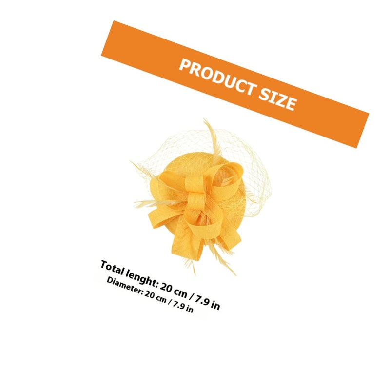 Women Fascinator Hat Tea Party Hat Mesh Veil Fascinator Headband Banquet Headdress - Image 2