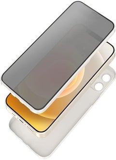 Ultra Slim 360 Full Body with Built-in Screen Protector Privacy Touch Sensitive Shockproof Full Hard case Mobile Phone Compatible With iPhone 12 Pro Max 6.7 inches - white