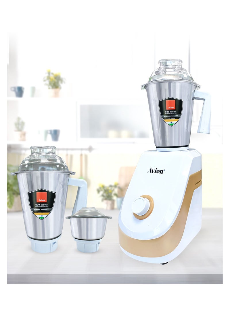 Avion 3 in 1 Heavy Duty Mixer Grinder -Ultra Efficient Stainless Blades - Heavy Duty Jars  - Image 3