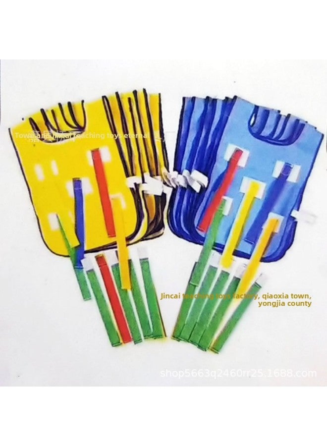 Sticky Jersey Vest Kindergarten Early Education Outdoor Tail Catching Training Equipment Physical Fitness Tail Catching-Color:One Piece Of Sticky Jersey, 2 Balls In Random Colors