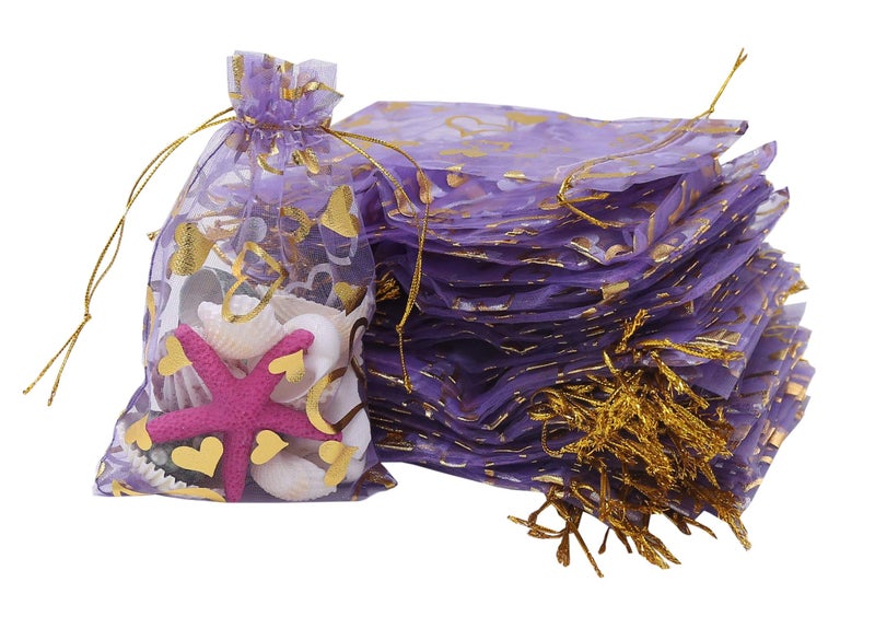 Stratalife Organza Bags 4x6 Mesh Bags with Drawstring Small Pouches for Jewelry Wedding Party Favors Candy Gift 100PCS Lilac Purple