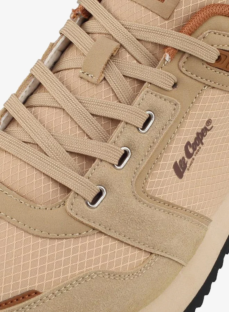 Lee Cooper BEIGE Men Panelled Lace-Up Sneakers for Men | Best Price UAE