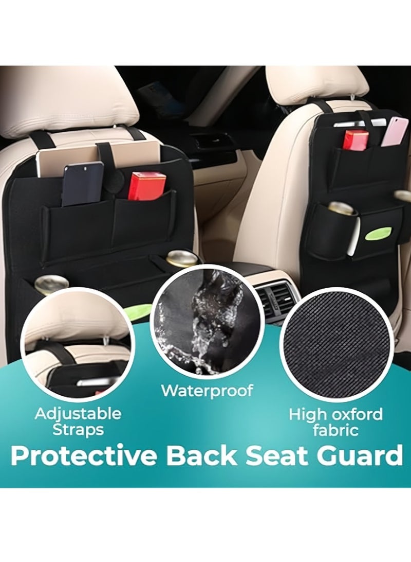 Leon Home Rear seat car storage bag, kick-proof rear seat protector, children's toy rear seat storage bag, travel accessories (2-pack, black) - Image 5