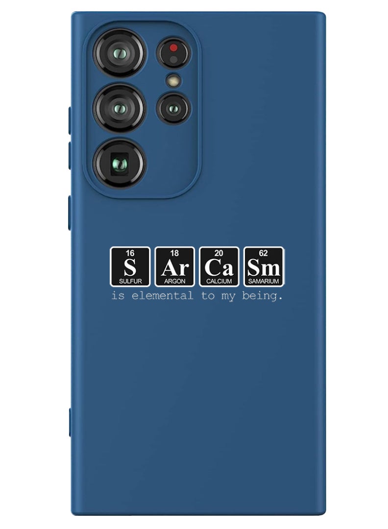 Theodor Protective Slim Fit Case Liquid Silicone Cover with Full Body Protection Anti-Scratch Shockproof Case For Samsung Galaxy S24 Ultra (Blue) - Sarcasm - Image 1