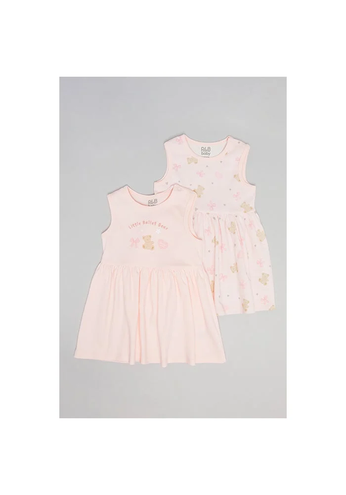R&b 2 Pack Printed Sleeveless Fit & Flare Dress