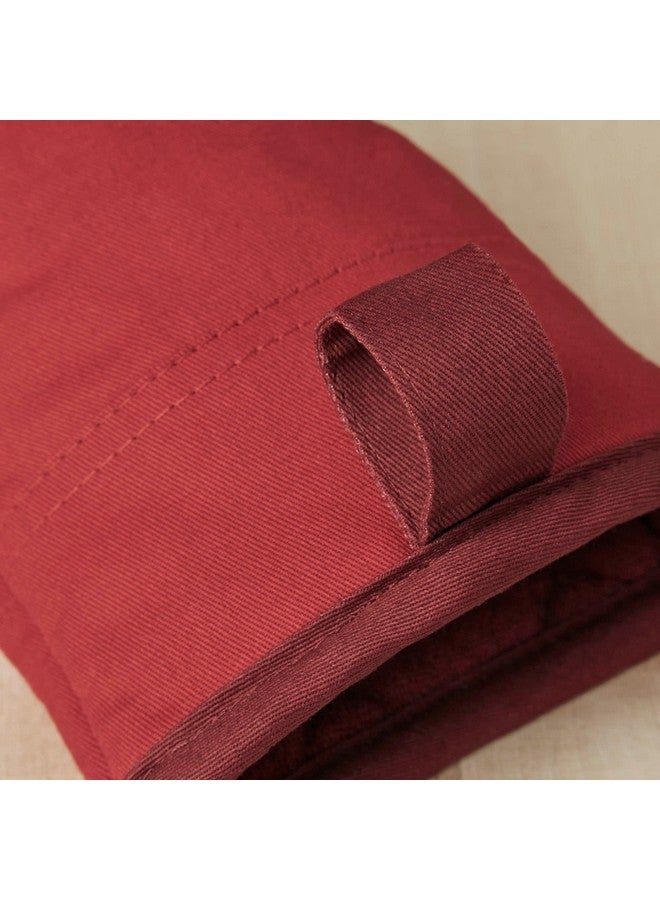 KitchenAid Beacon Two-Tone Non-Slip Mini Oven Mitt Set, Passion Red/Bordeaux, 5.5"x8", 2 Piece - Image 4