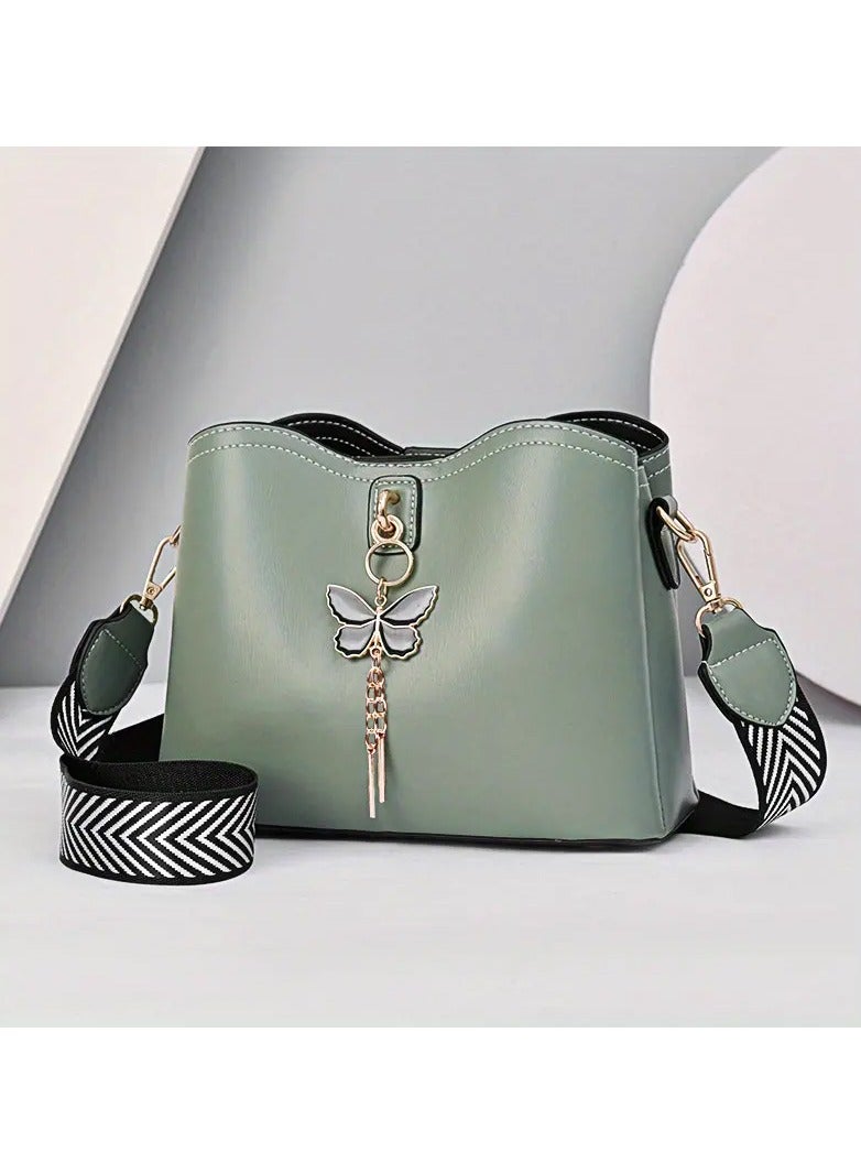 DubaiGallery Trendy Butterfly Bucket Bag, Lightweight Solid Color Shoulder Bag, Perfect Crossbody Bag Fro Everyday Use - Image 2