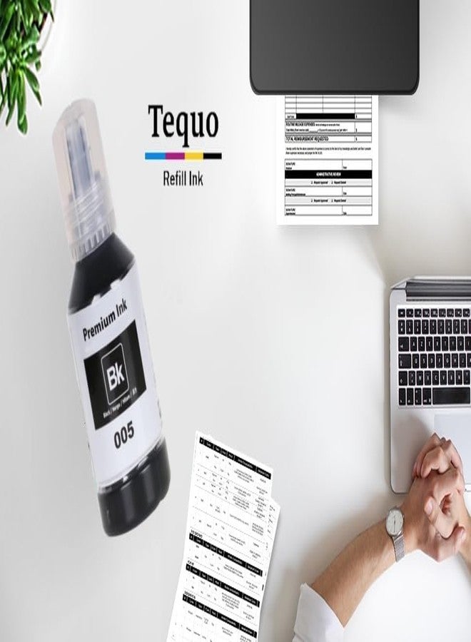 حبر Tequo 005 متوافق مع طابعات إبسون: M3140، M3170، M1120، M1140، M1180، M2140، M1140 / M1170 / M1180 أسود - عبوة مزدوجة من زجاجات الحبر، سعة كل زجاجة 120 مل - Image 4