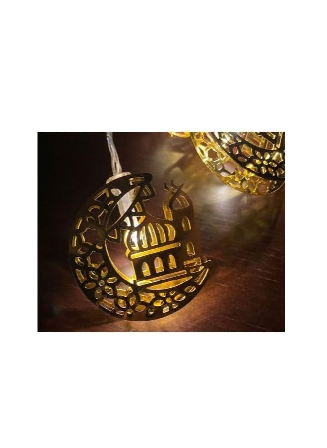 Generic 2.5 Branch Zina - Crescent Shape Inside Jameh - Ramadan Decoration - Yellow Copper  - Image 2