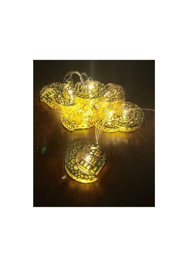 Generic 2.5 Branch Zina - Crescent Shape Inside Jameh - Ramadan Decoration - Yellow Copper  - Image 3