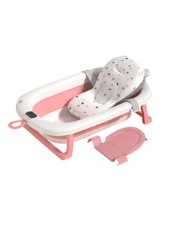 Bonita Portable Baby Bathtub with Temperature-Sensing Thermometer & Bathmat Cushion: Non-Slip Foldable Bath Tub, Infant Shower Basin, Newborn Toddler Bathing Support | Bath Organizers, for 0-2 Years  - Image 1