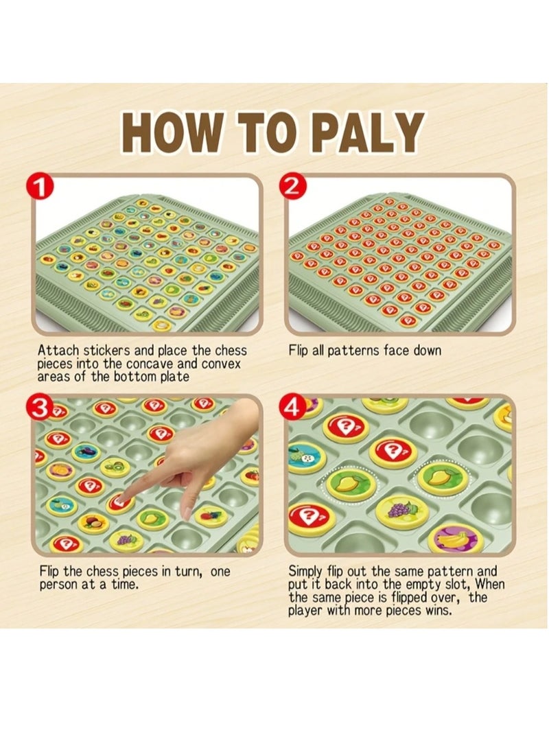 Toy Educational Fruit Flip Memory Board Game, Creative Memory Chess Battle Game for Hand-Eye Coordination and Focus, Made of High-Quality Material, Suitable for 2-4 Players, Perfect for Family Nights, Parties, Travel Play - Image 5