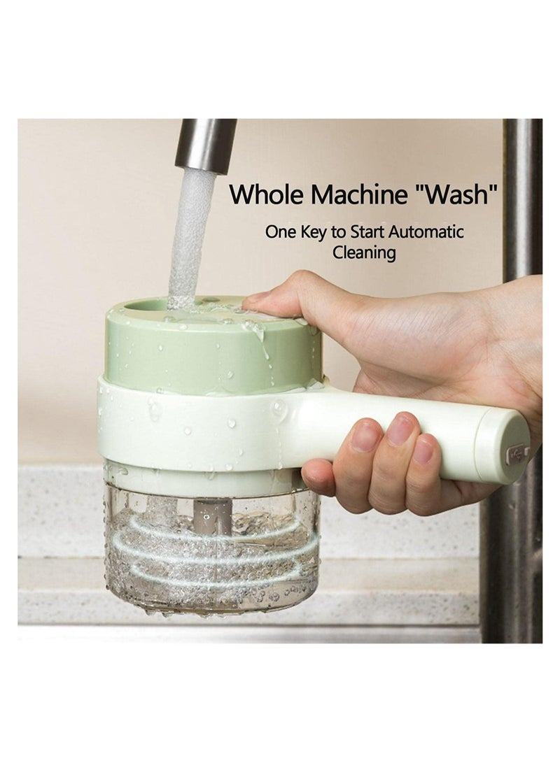 4 In 1 Handheld Electric Vegetable Cutter Set, Portable Mini Wireless Food Processor With Brush, Wireless Food Processor, Garlic Chopper for Garlic Pepper Chili Onion Celery Ginger Meat - Image 5