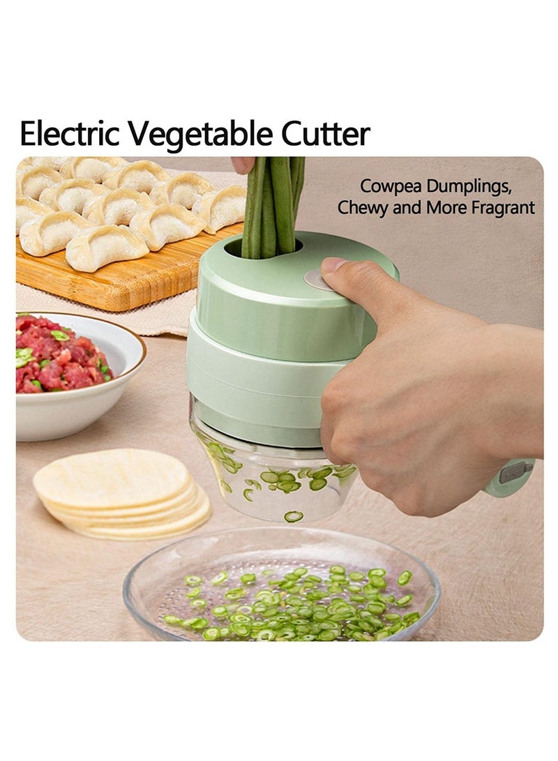 4 In 1 Handheld Electric Vegetable Cutter Set, Portable Mini Wireless Food Processor With Brush, Wireless Food Processor, Garlic Chopper for Garlic Pepper Chili Onion Celery Ginger Meat - Image 4