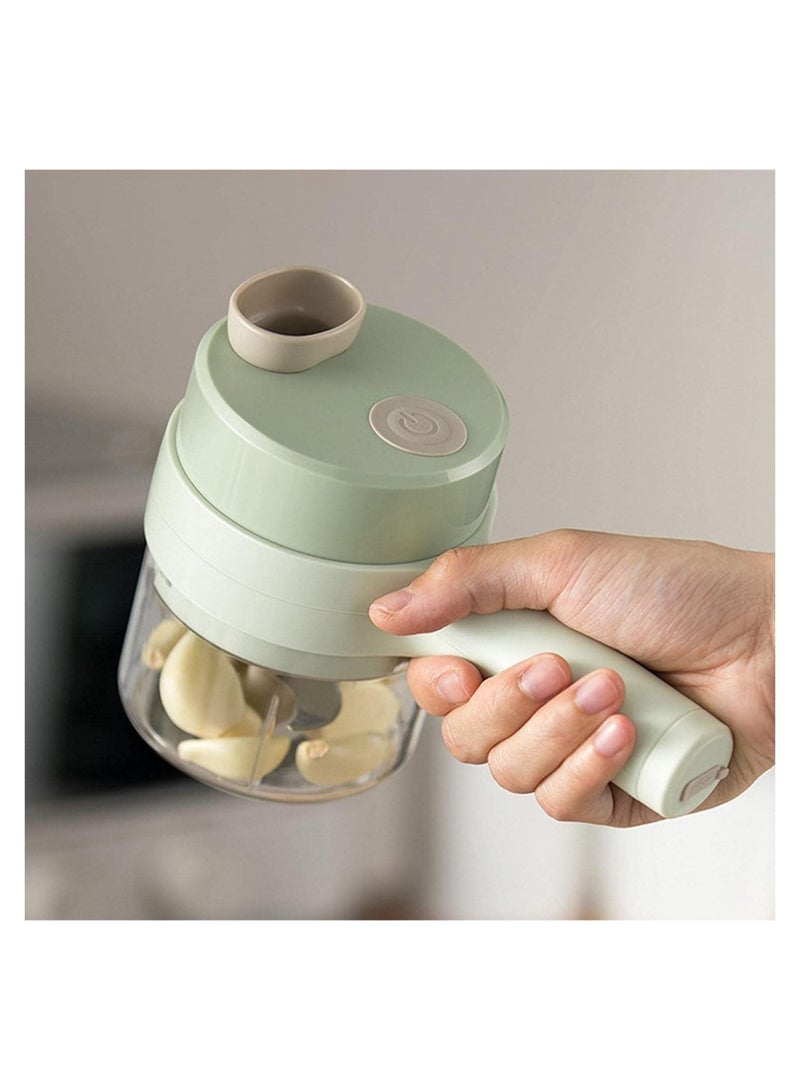 4 In 1 Handheld Electric Vegetable Cutter Set, Portable Mini Wireless Food Processor With Brush, Wireless Food Processor, Garlic Chopper for Garlic Pepper Chili Onion Celery Ginger Meat - Image 2