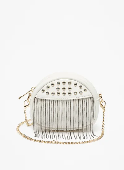 فلورا بيلا Studded Crossbody Bag with Metallic Tassels and Chain Strap