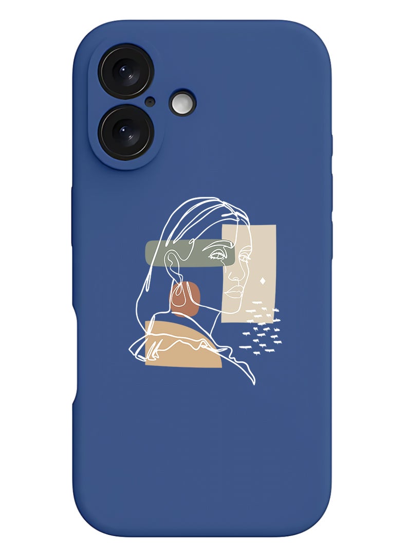 Theodor Protective Slim Fit Case Liquid Silicone Cover with Full Body Protection Anti-Scratch Shockproof Case For Apple iPhone 17 (Blue) Women - White - Image 1