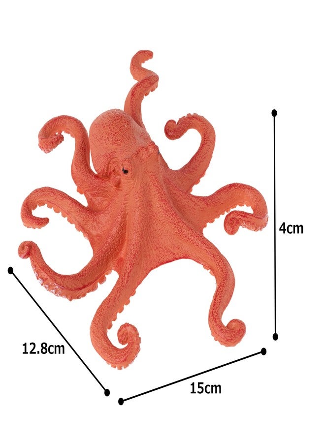 MOJO Octopus Sea Life Figurine - Hand-Painted Realistic Ocean Animal Figure - Detailed Toy Model for Kids, Education & Collectors - Orange - Image 3