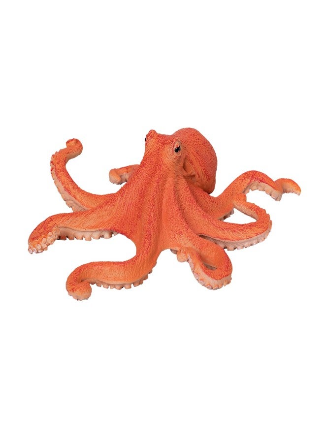 MOJO Octopus Sea Life Figurine - Hand-Painted Realistic Ocean Animal Figure - Detailed Toy Model for Kids, Education & Collectors - Orange - Image 1