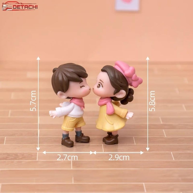 DETACHI Car Dashboard Toys Cute Couple Car Ornament for Car Decoration, Ideal Gift for Car Lovers, Durable Car Interior Accessories, with 4 Resin Adhesive Stickers, (Pink) Good ventilation - Image 5
