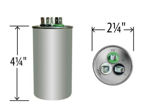 AMRAD RA2000/37(406+305) Replacement - 40 + 3 uf/Mfd 370/440 VAC AmRad Round Dual Universal Capacitor, Made in The U.S.A. - Image 2
