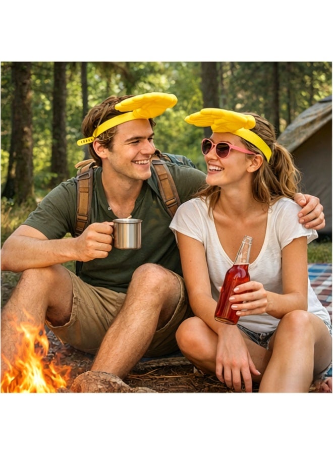 Funny Hand Sunshade Headband, Novelty Sun Visor for Outdoor Parties, Adjustable Summer Headwear for Beach, Pool & Camping, Fun Gift for Adults & Kids（Yellow） - Image 3