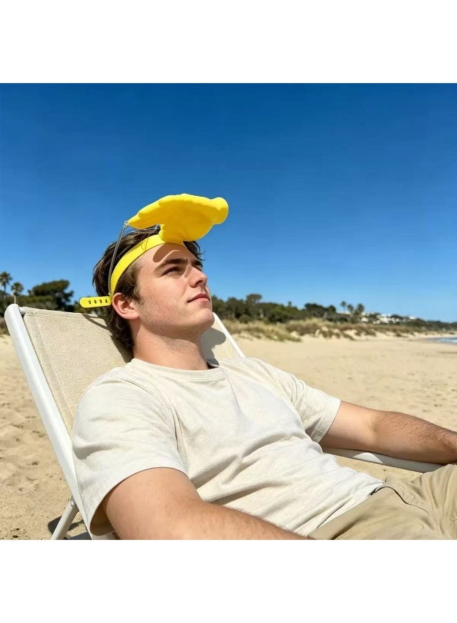 Funny Hand Sunshade Headband, Novelty Sun Visor for Outdoor Parties, Adjustable Summer Headwear for Beach, Pool & Camping, Fun Gift for Adults & Kids（Yellow） - Image 1