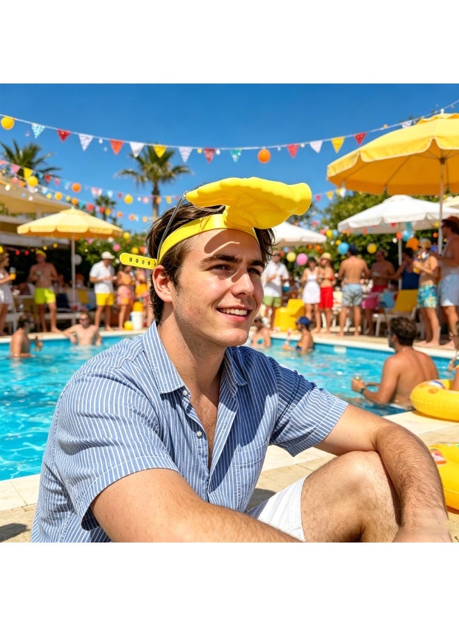 Funny Hand Sunshade Headband, Novelty Sun Visor for Outdoor Parties, Adjustable Summer Headwear for Beach, Pool & Camping, Fun Gift for Adults & Kids（Yellow） - Image 2