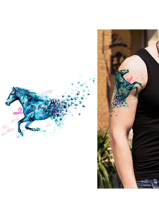 Glaryyears - Glaryyears Watercolor Animal Temporary Tattoos for Women Adults, 5 Pack Large Big Fake Creative Tattoo Stickers, Perfectly on Body, Rock Art, Tumblers, Smooth Surfaces - Image 1