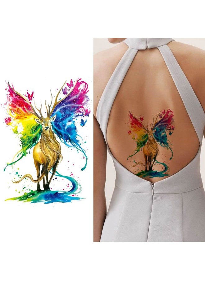 Glaryyears - Glaryyears Watercolor Animal Temporary Tattoos for Women Adults, 5 Pack Large Big Fake Creative Tattoo Stickers, Perfectly on Body, Rock Art, Tumblers, Smooth Surfaces - Image 1