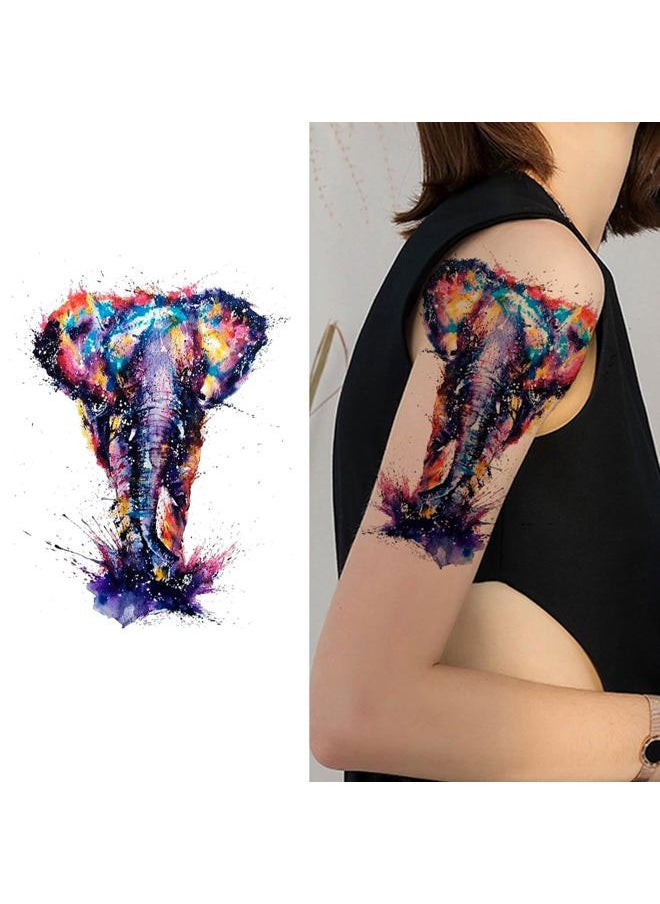 Glaryyears - Glaryyears Watercolor Animal Temporary Tattoos for Women Adults, 5 Pack Large Big Fake Creative Tattoo Stickers, Perfectly on Body, Rock Art, Tumblers, Smooth Surfaces - Image 1