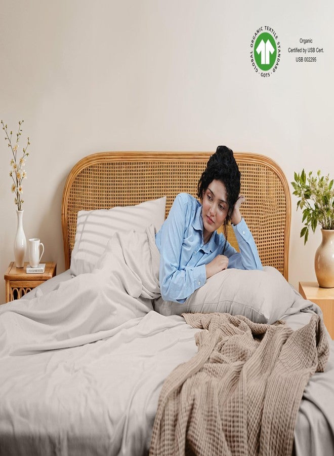 RUVANTI Flannel Sheets Queen Size - GOTS Certified 100% Organic Cotton, 4 Piece Warm, Soft & Breathable Set, Deep Pocket Snug Fit, Double Brushed Cozy All Season Bedding, Natural - Image 3