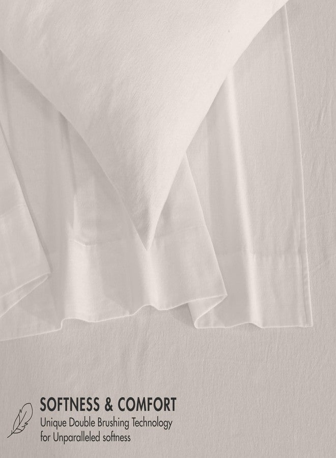 RUVANTI Flannel Sheets Queen Size - GOTS Certified 100% Organic Cotton, 4 Piece Warm, Soft & Breathable Set, Deep Pocket Snug Fit, Double Brushed Cozy All Season Bedding, Natural - Image 5