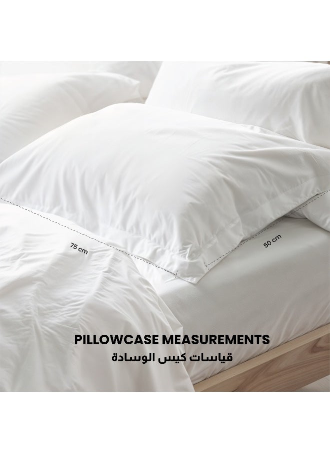 Rest Pure Combed Cotton Standard Oxford Pillow Case 2 Piece Set 50X75+5Cm Cm , 20X30+2 Inches White 350 Thread Count Soft Luxurious Long Staple Cotton Sateen Weave Pillow Cover With 5Cm  - Image 4