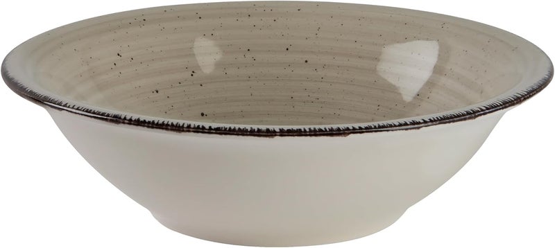 Safdie طقم أطباق عشاء من الخزف لـ 4 أشخاص أطباق وأوعية آمنة للاستخدام في الميكروويف أطباق مطبخ باللون الكريمي والرمادي - Image 3