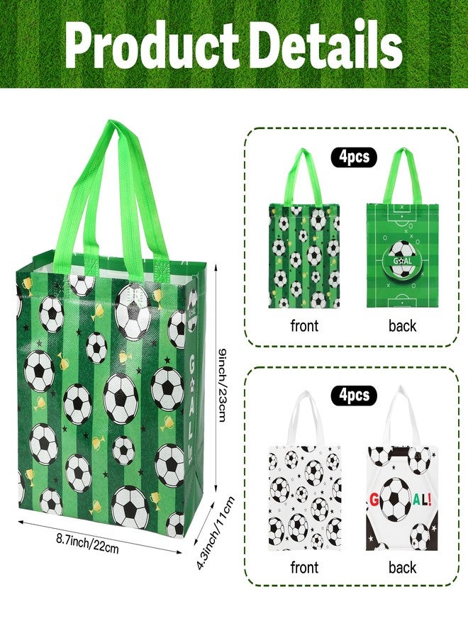 Sociaooil Soccer Gift Bags, 8Pcs Soccer Party Favor Bags for Gifts, Reusable Non-Woven Tote Bag with Handles Treat Snack Goodie Bag for Sports Theme Holiday Events Team Birthday Party Favor Supplies - Image 4