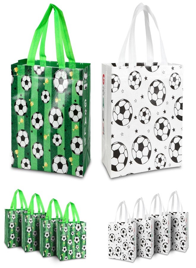 Sociaooil Soccer Gift Bags, 8Pcs Soccer Party Favor Bags for Gifts, Reusable Non-Woven Tote Bag with Handles Treat Snack Goodie Bag for Sports Theme Holiday Events Team Birthday Party Favor Supplies - Image 1