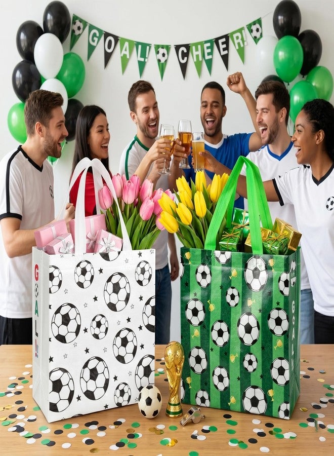 Sociaooil Soccer Gift Bags, 8Pcs Soccer Party Favor Bags for Gifts, Reusable Non-Woven Tote Bag with Handles Treat Snack Goodie Bag for Sports Theme Holiday Events Team Birthday Party Favor Supplies - Image 2