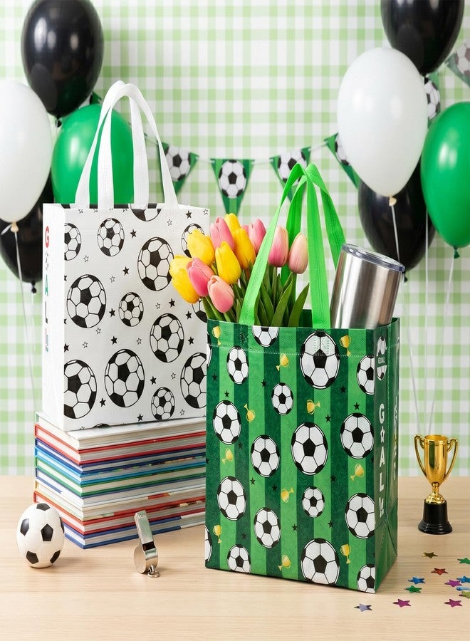 Sociaooil Soccer Gift Bags, 8Pcs Soccer Party Favor Bags for Gifts, Reusable Non-Woven Tote Bag with Handles Treat Snack Goodie Bag for Sports Theme Holiday Events Team Birthday Party Favor Supplies - Image 3