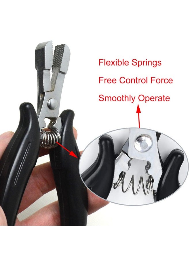 BLUPLE - Fusion Bond Crusher Tool For Keratin Hair Extensions Pliers For Micro Rings Beads, Black Hair Extensions Opener And Removal Tool, Professional Hair Extension Tool (1Pc Black) - Image 1