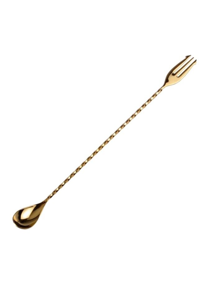 vesus Steel Fork End Bar Spoon Gold Plated 50C 