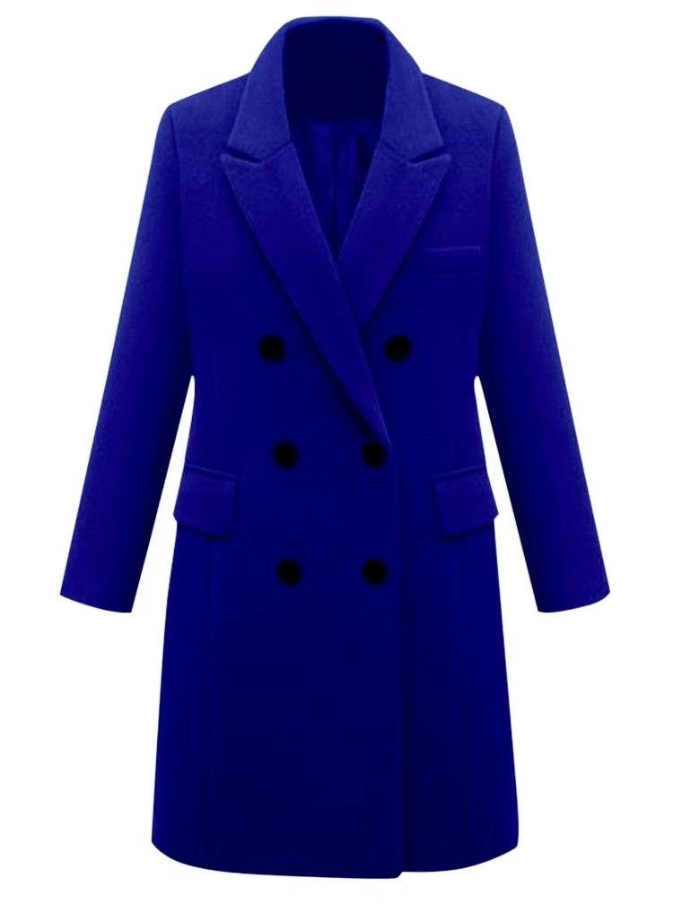Loquat - Women's Autumn Winter Mid-length And Large Size Woolen Double-Breasted Wool Overcoat - Image 1