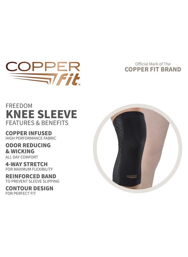 Copper Fit Copper Fit Unisex-Adult's Freedom Knee Compression Sleeve, black, X-Large  - Image 1