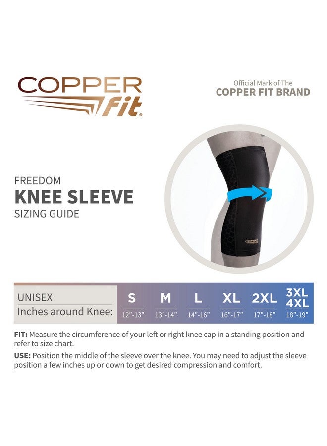 Copper Fit Copper Fit Unisex-Adult's Freedom Knee Compression Sleeve, black, X-Large  - Image 2