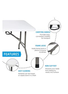 Generic Foldable Table Outdoor Folding Table Portable Camping Table for Outdoor BBQ Picnic Beach Camping Backyard 180 x70 x74 Centimeter  - Image 4
