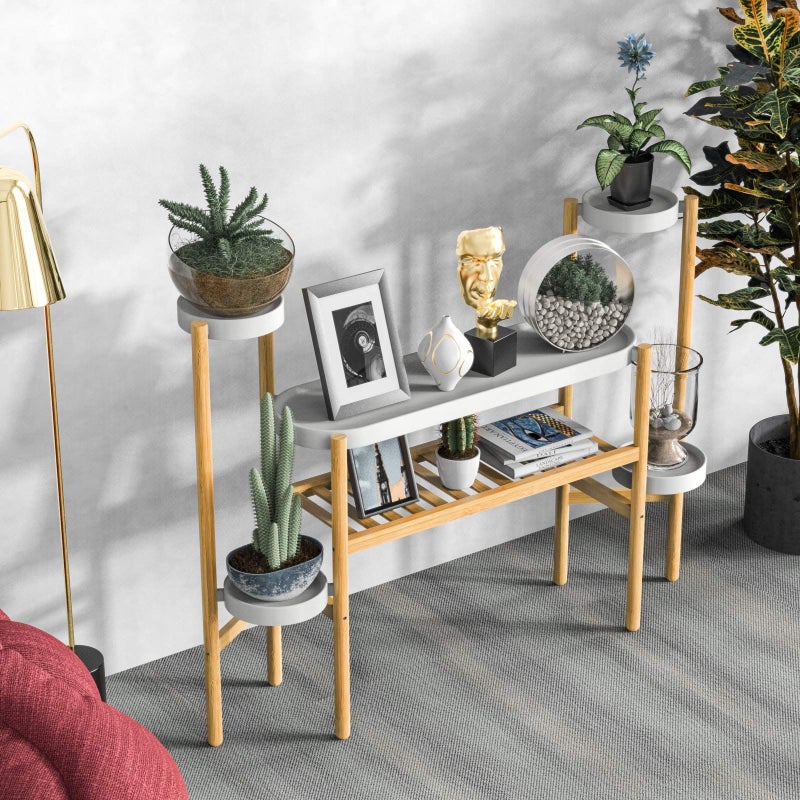 Wisuce Bamboo Plant Stands Indoor, 3 Tier Tall Corner Plant Stand Holder & Plant Display Rack for Garden Outdoor (3-2 Tier) - Image 3
