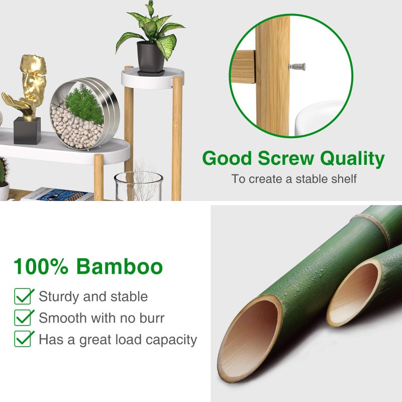 Wisuce Bamboo Plant Stands Indoor, 3 Tier Tall Corner Plant Stand Holder & Plant Display Rack for Garden Outdoor (3-2 Tier) - Image 5