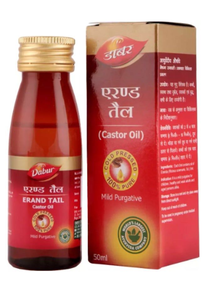 Dabur Erand Tail (Castor Oil) 50ml – Ayurvedic Mild Purgative for Constipation - Image 1