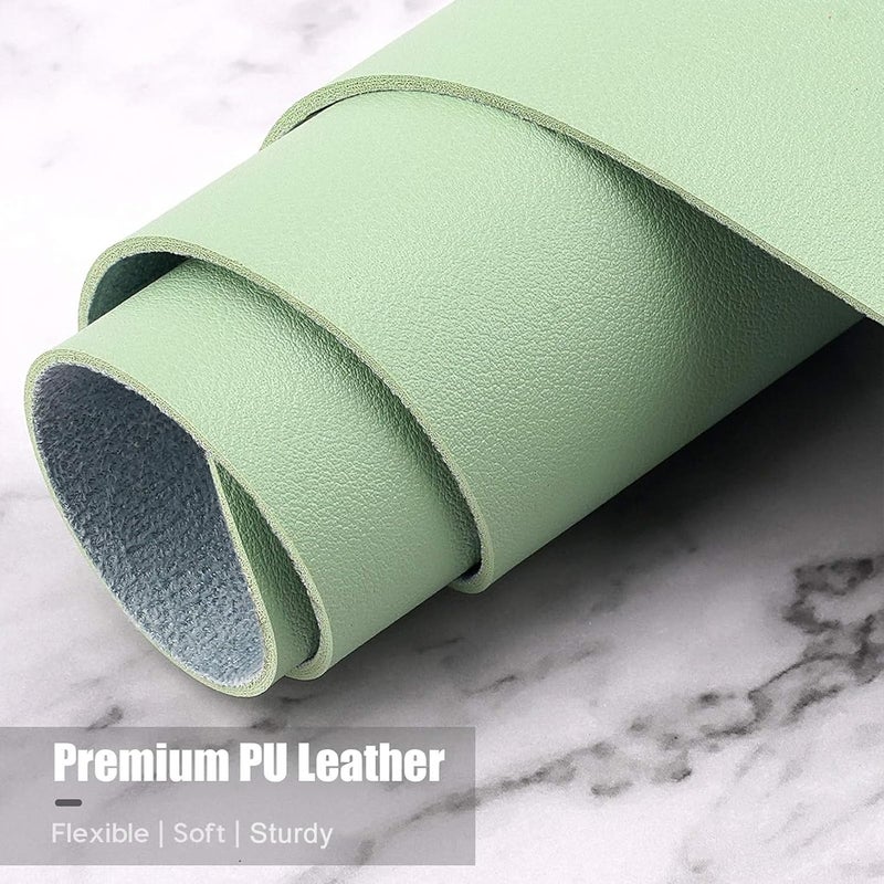 Hsurbtra Desk Pad, 23.6" x 13.8" PU Leather Desk Mat, M Extended Mouse Pad, Waterproof Desktop Blotter Protector, Non-Slip Ultra Thin Small Laptop Keyboard Writing Mat for Office Home, Lake Green - Image 5